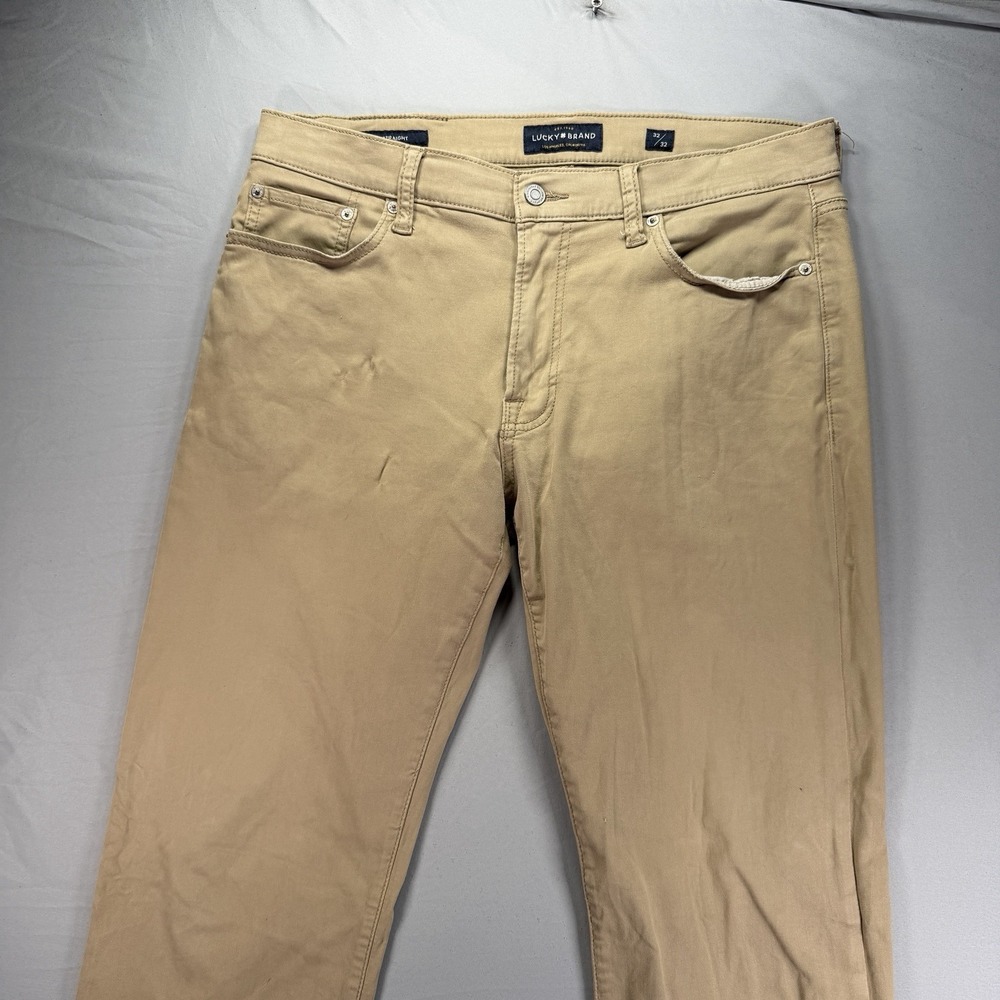 Lucky Brand Chino Pants Mens 32x32 Brown 363 Straight Leg Twill 5 Pocket - Picture 2 of 11